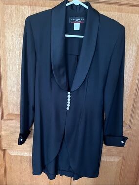 J.R. Nites Black Evening Dress & Jacket Set